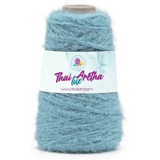 Cordón Thai ArethaLux efecto piel de peluche y lurex 200g Azzurro