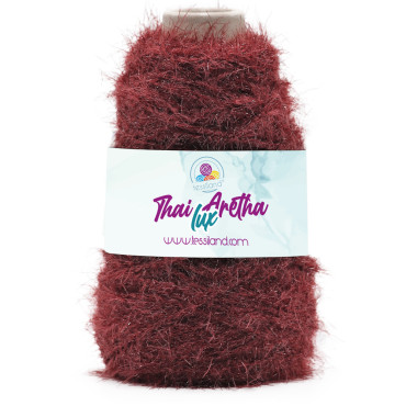 Thai ArethaLux  cordino per borse effetto pelliccia e lurex 200g Bordeaux
