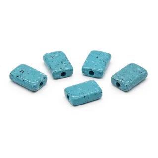 Perles Berenice en pâte de résine effet pierre 5pz Turchese