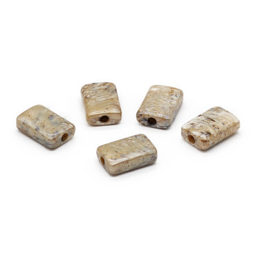 Applicazioni rettangolari Berenice effetto pietra in resina per bijoux 5pz Beige