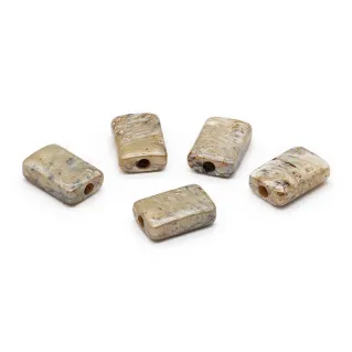 Perles Berenice en pâte de résine effet pierre 5pz Beige