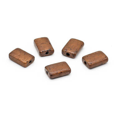 Applicazioni rettangolari Berenice effetto pietra in resina per bijoux 5pz Marrone