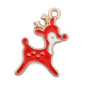 Charm Reno Navideño de metal rojo y dorado | Tessiland
