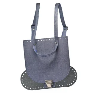 Holly Bolly Eco Leather Crochet Backpack Set Jeans