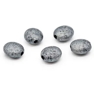 Perles Isotta en pâte de résine effet pierre 5pcs Gris