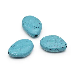 Glenda Pearls in Resin with Stone Effect 3 pcs Turchese perlato
