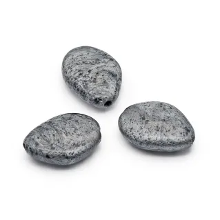 Glenda Pearls in Resin with Stone Effect 3 pcs Grigio perlato