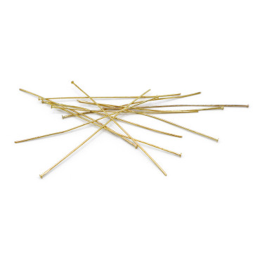 Chiodini testa piatta in metallo 80mm per bijoux 12pz Oro