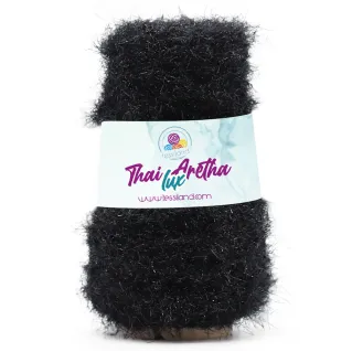 Thai ArethaLux cordon pour sacs effet fourrure et lurex 200g Noir