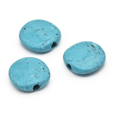 Applicazioni tonde Almax effetto pietra in resina per bijoux 3pz Turchese