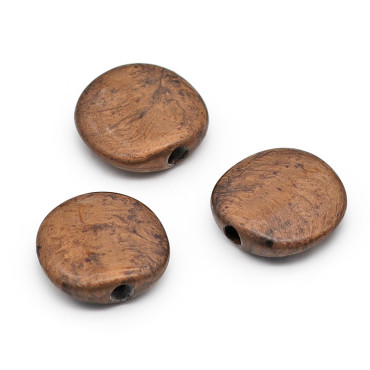 Applicazioni tonde Almax effetto pietra in resina per bijoux 3pz Marrone