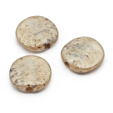 Applicazioni tonde Almax effetto pietra in resina per bijoux 3pz Beige