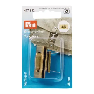 Fermeture à tourniquet rectangulaire double plaque 35x33 mm Prym 1 pz Ottone spazzolato