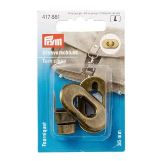 Fermeture à Tourniquet Ovale Double Plaque 35x33 mm Prym 1 pièce Ottone