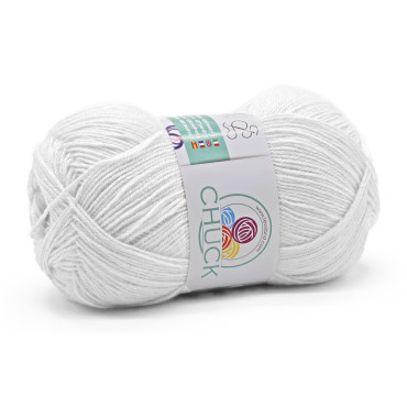 Chuck microfibra di acrilico gomitolo 100g Bianco