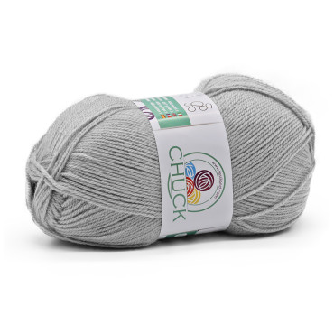 Chuck microfibra di acrilico gomitolo 100g Grigio chiaro