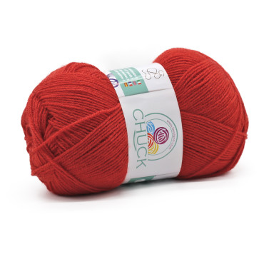 Chuck microfibra di acrilico gomitolo 100g Rosso