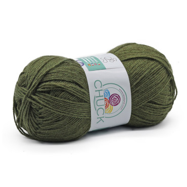 Chuck microfibra de acrílico ovillo 100g Verde oliva