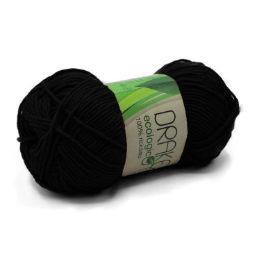 Drake eco recycled cotton n3 yarn ball 50g Nero