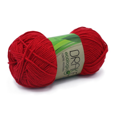Drake cotone ecologico n3 gomitolo 50g Rosso