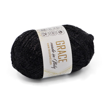 Grace catenella lurex gomitolo 25g Nero