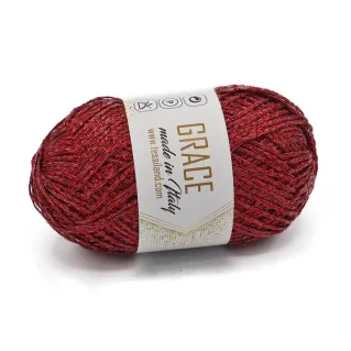 Grace lurex chainette yarn ball 25g Red