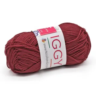 Iggy pur coton mercerisé n 3 pelote 50g Bordeaux