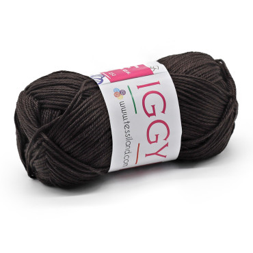Iggy pur coton mercerisé n°3 pelote 50g Moro scuro