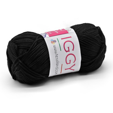 Iggy algodón mercerizado n.3 ovillo 50g Nero