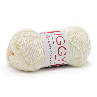 Iggy puro cotone mercerizzato n3 gomitolo 50g Panna