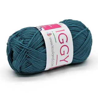Iggy pur coton mercerisé n 3 pelote 50g Petrolio