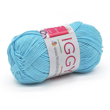 Iggy pur coton mercerisé n°3 pelote 50g Turchese