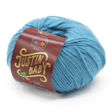 Justin Baby lana merino extrafine gomitolo 50g Azzurro