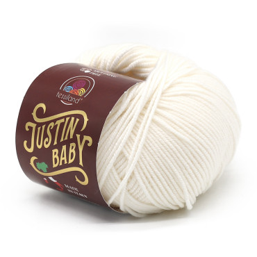 Justin Baby lana merino extrafine gomitolo 50g Bianco