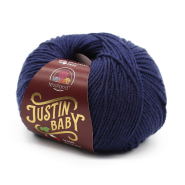 Justin Baby lana merino extrafine gomitolo 50g Blu scuro
