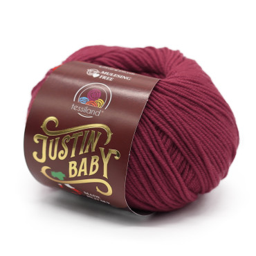Justin Baby lana merino extrafine gomitolo 50g Bordeaux