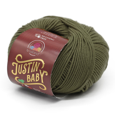Justin Baby lana merino extrafine gomitolo 50g Militare