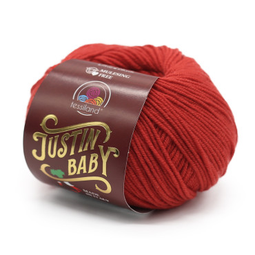 Justin Baby lana merino extrafine gomitolo 50g Rosso