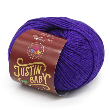 Justin Baby lana merino extrafine gomitolo 50g Viola very peri