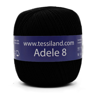 Adele filo di Scozia n8 gomitolo 100g Nero
