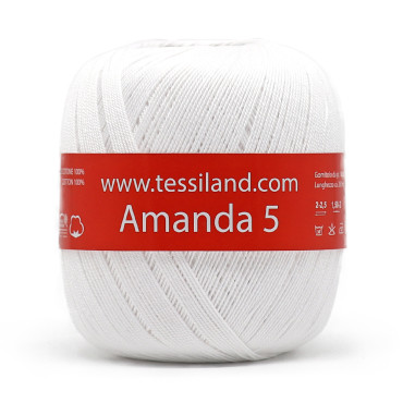 Amanda Fil d’Écosse n5 pelote 100g Bianco