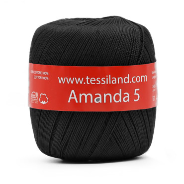 Amanda Fil d’Écosse n5 pelote 100g Nero