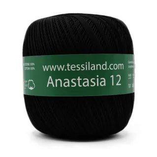 Anastasia Scottish thread n12 100g ball Black