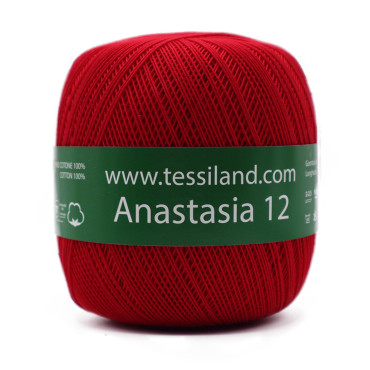 Anastasia filo di Scozia n12 gomitolo 100g Rosso