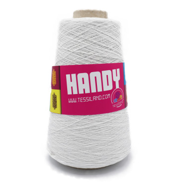 Handy Algodón y Lurex N8 en cono 200g Bianco argento