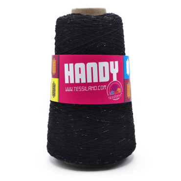 Handy cotone e lurex n8 rocca 200g Nero oro
