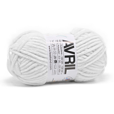 Avril chenilla ovillo 100g Bianco
