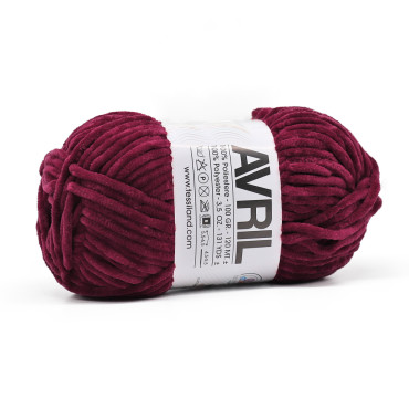 Avril chenille pelote 100g Bordeaux