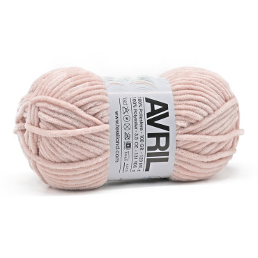 Avril chenilla ovillo 100g Rosa pelle