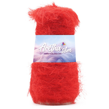 Aretha Slim filato pelliccia rocca 150g Rosso